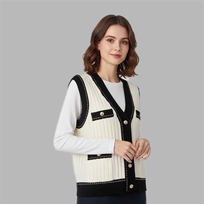 Vlnená vesta s výstrihom do V